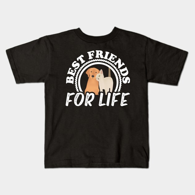 Funny Dogs Best Friends For Life  Mom Dad Kids T-Shirt by Caskara